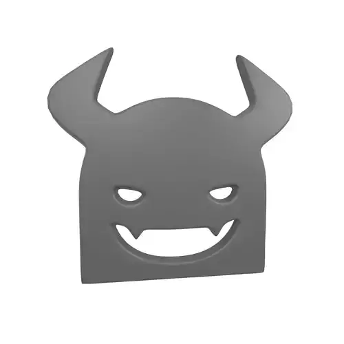 Angry Face with Horns Symbol V1 001 Low-poly 3D model