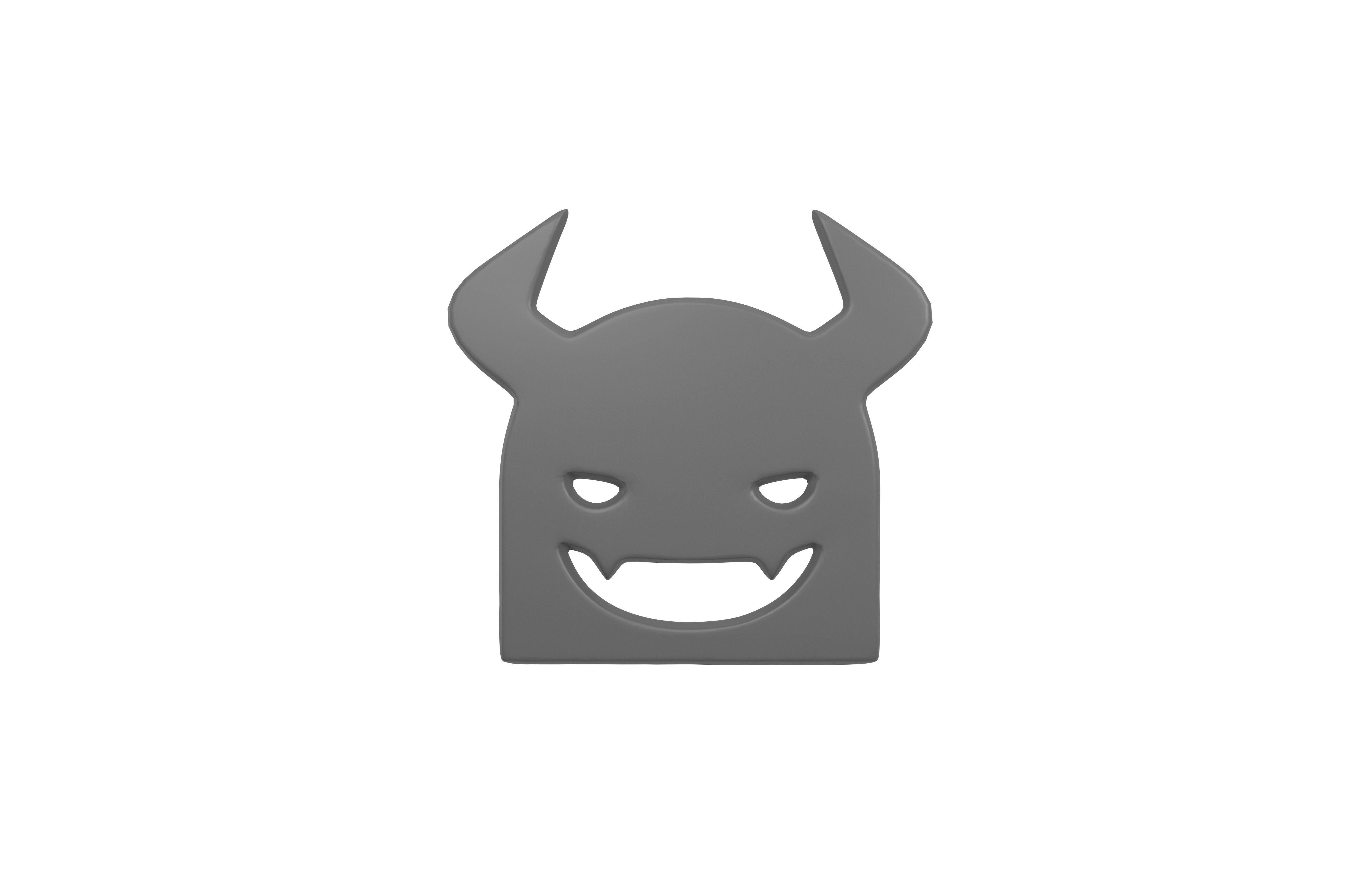 Angry Face with Horns Symbol V1 001 Low-poly 3D model_1