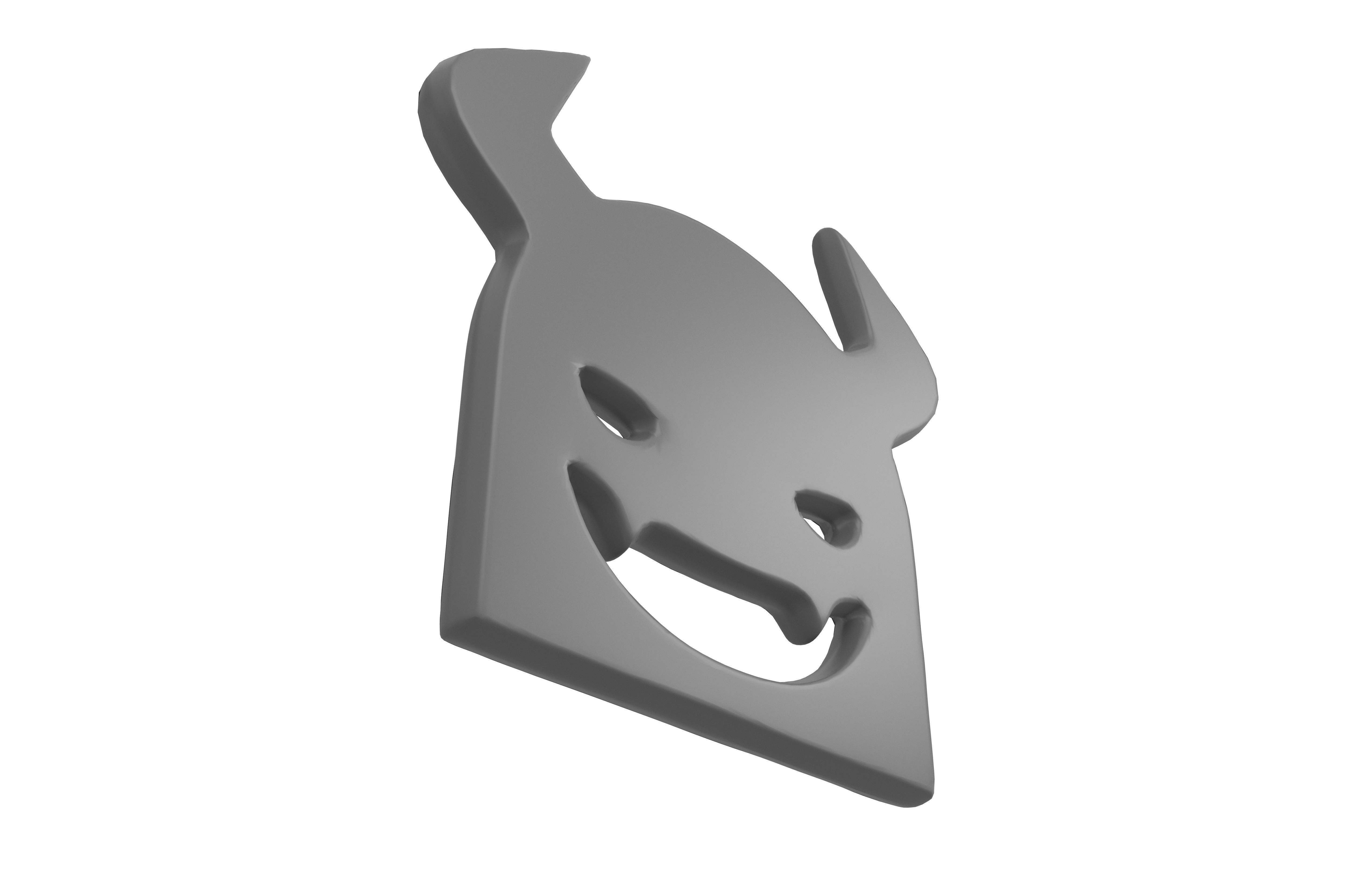 Angry Face with Horns Symbol V1 001 Low-poly 3D model_3
