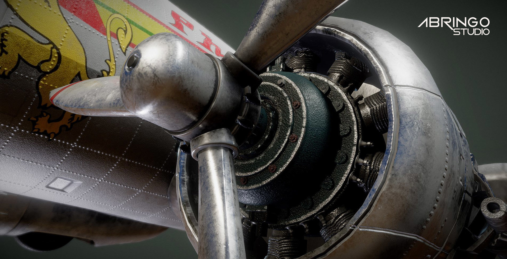 Douglas DC-3 Ethiopian Aircraft Low-poly 3D model_1