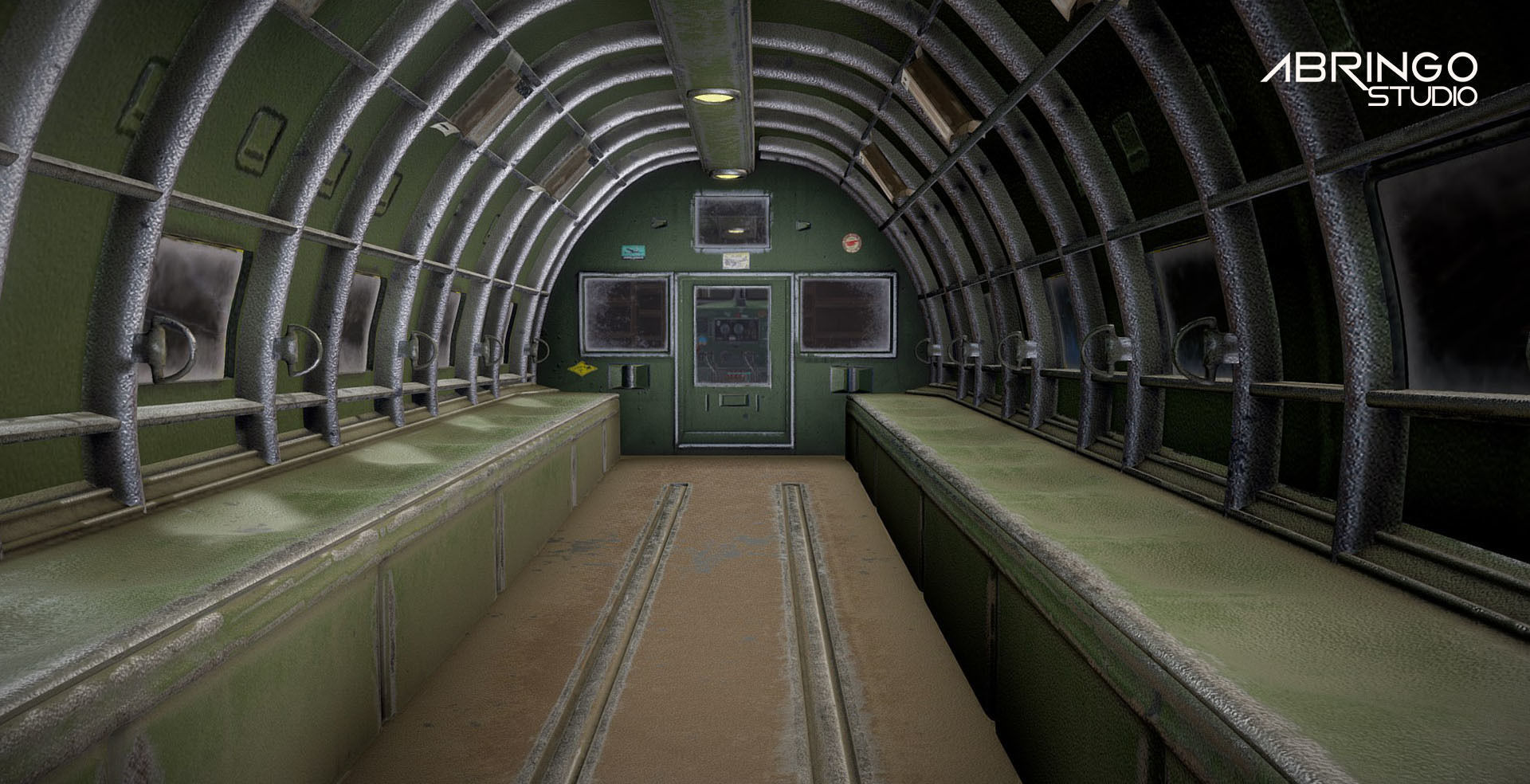 Douglas DC-3 Ethiopian Aircraft Low-poly 3D model_4