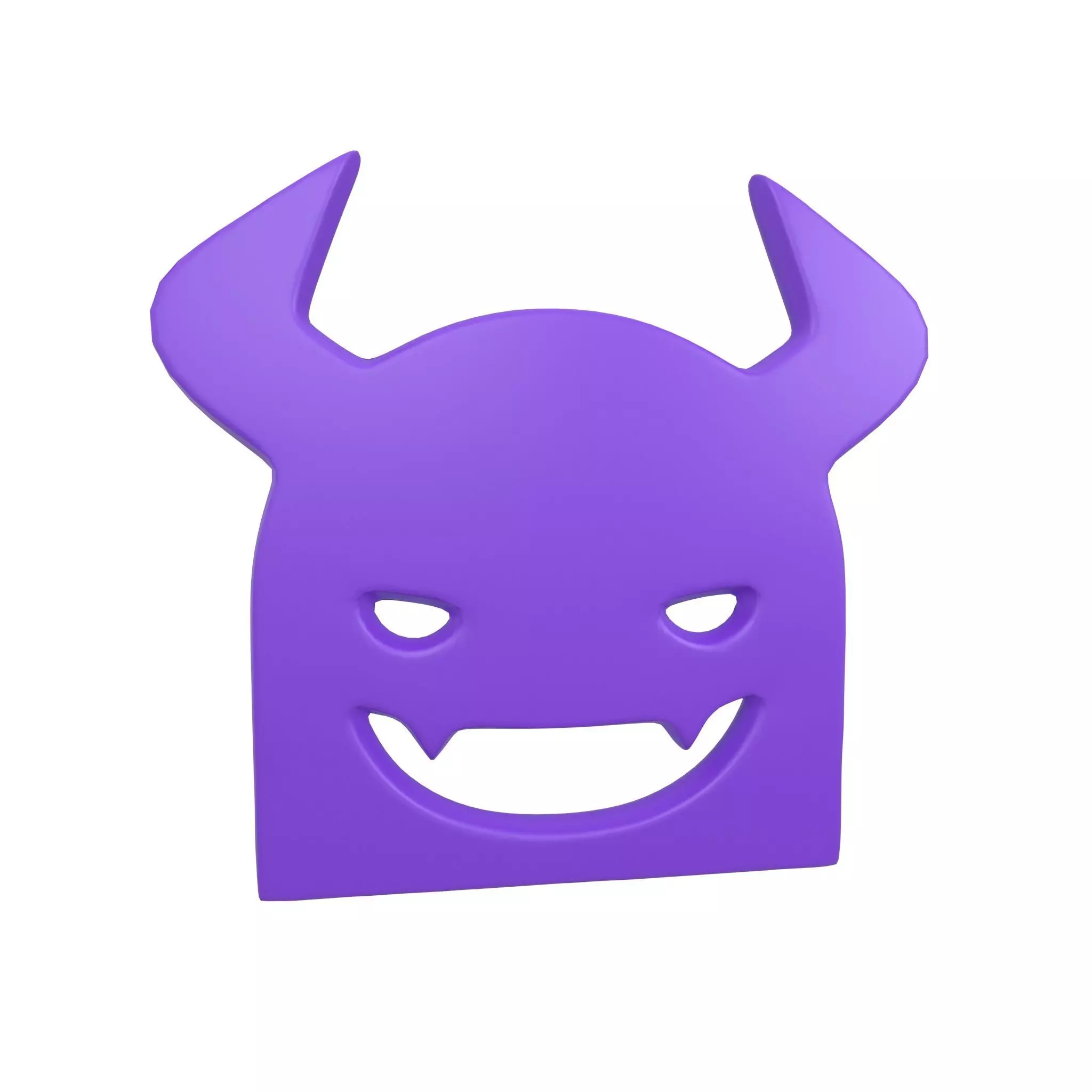 Angry Face with Horns Symbol V1 002 Low-poly 3D model_0