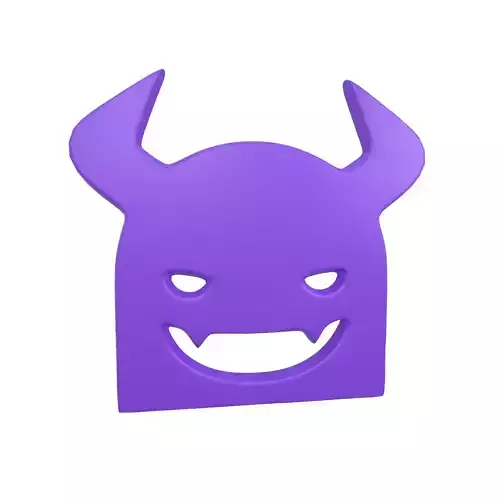 Angry Face with Horns Symbol V1 002 Low-poly 3D model