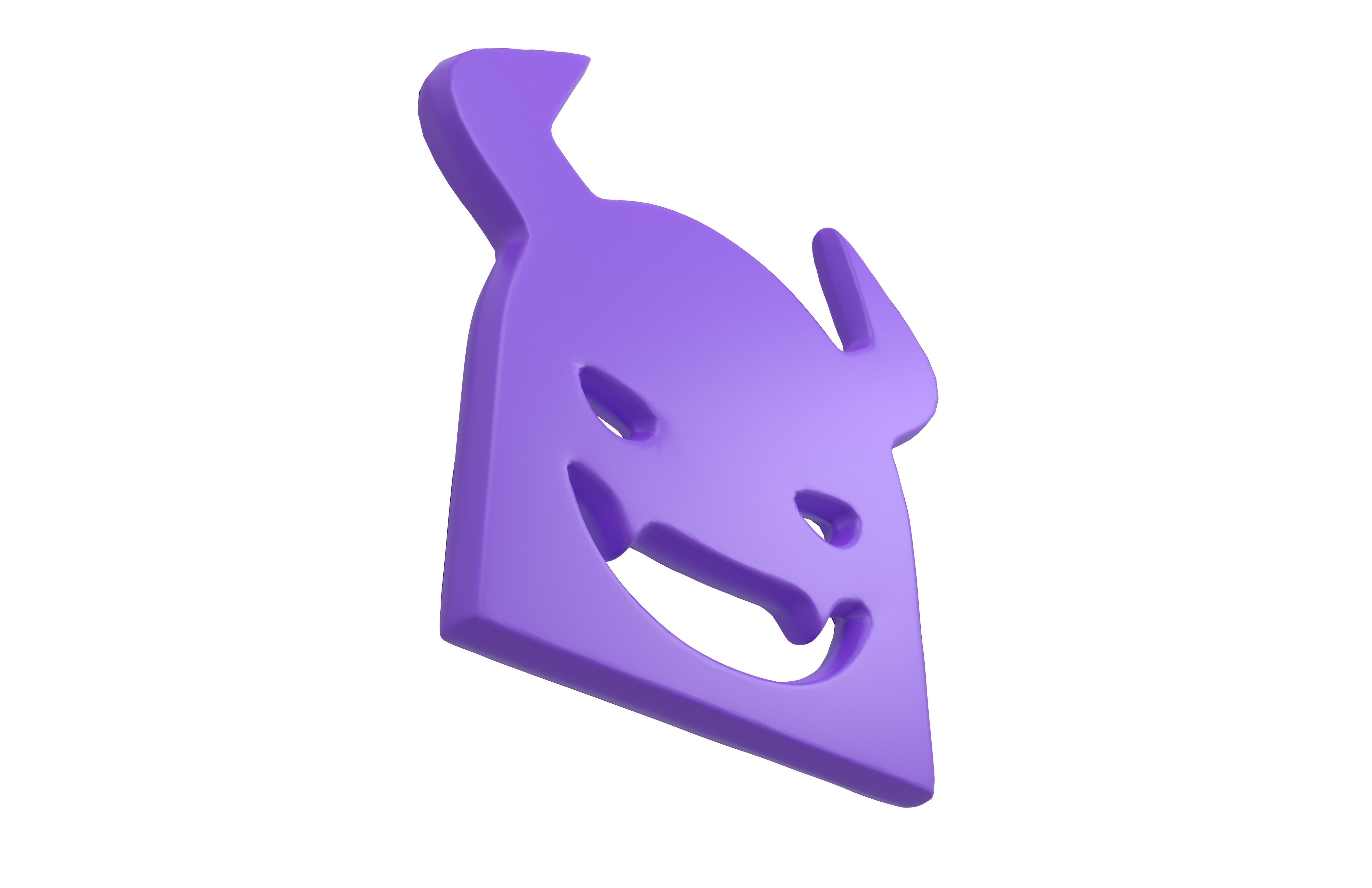 Angry Face with Horns Symbol V1 002 Low-poly 3D model_3