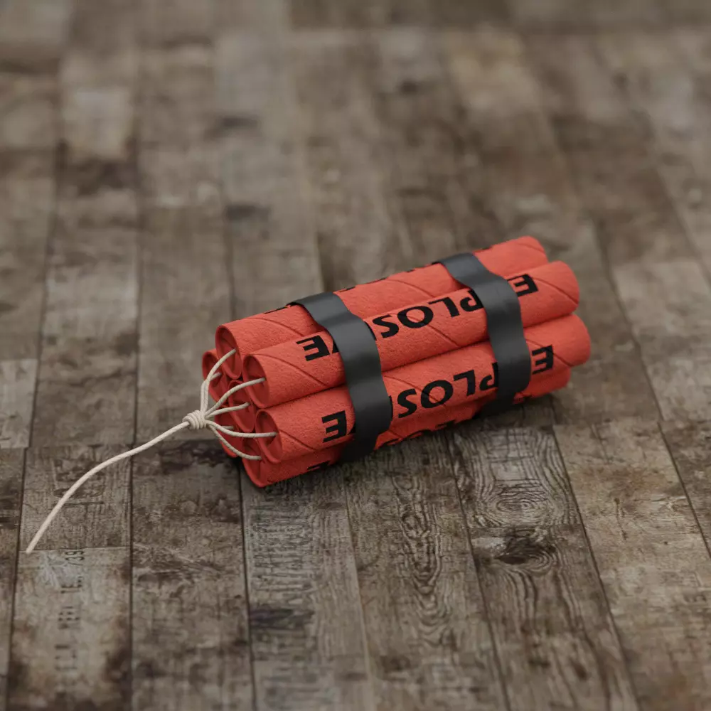 Dynamite bomb Low-poly 3D model_0