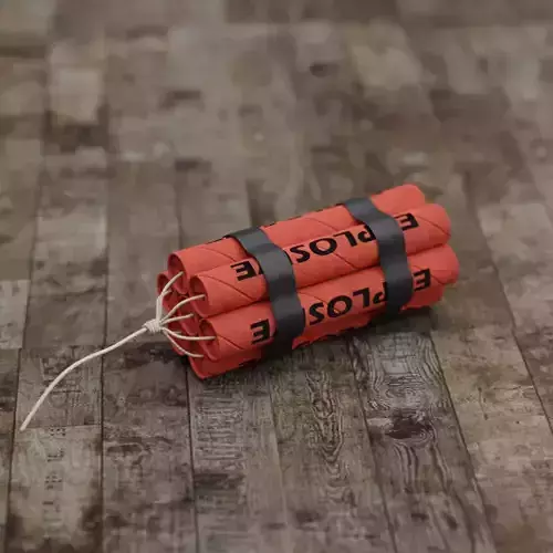 Dynamite bomb Low-poly 3D model