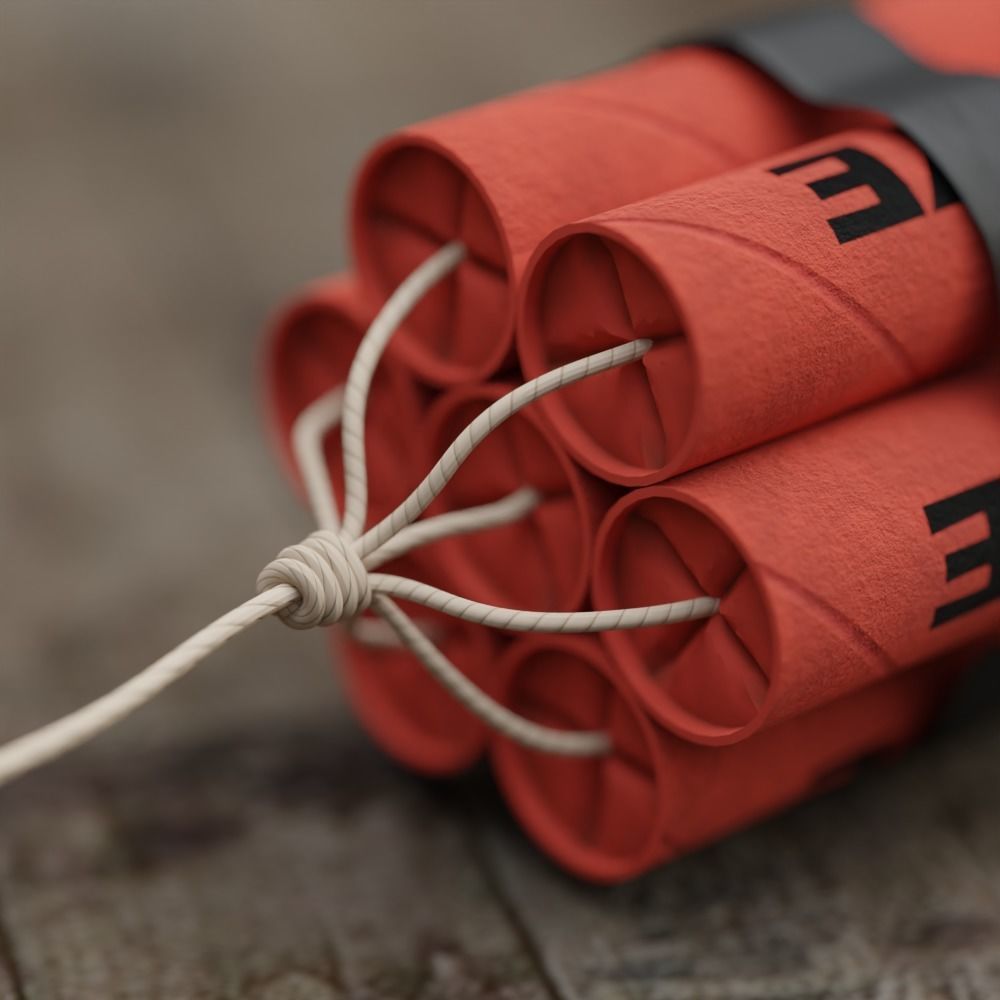 Dynamite bomb Low-poly 3D model_1