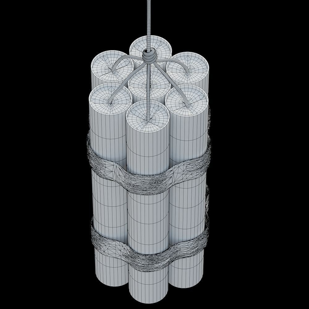 Dynamite bomb Low-poly 3D model_2