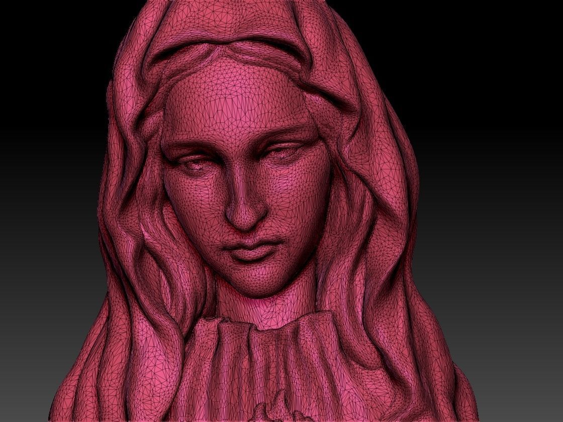 Virgin Mary pendant 3D print model 3D print model_5