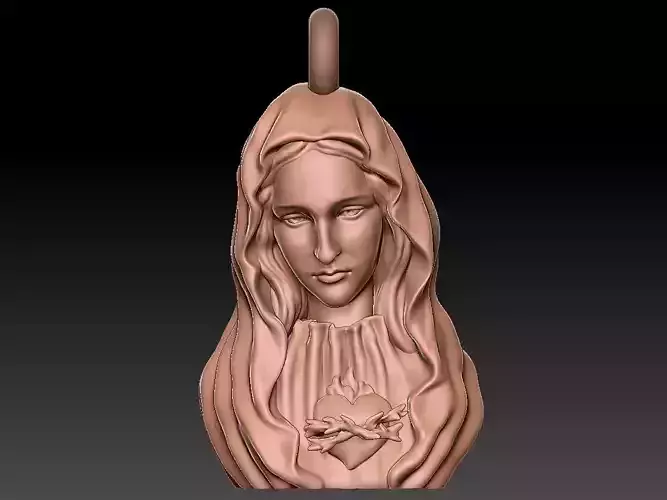 Virgin Mary pendant 3D print model 