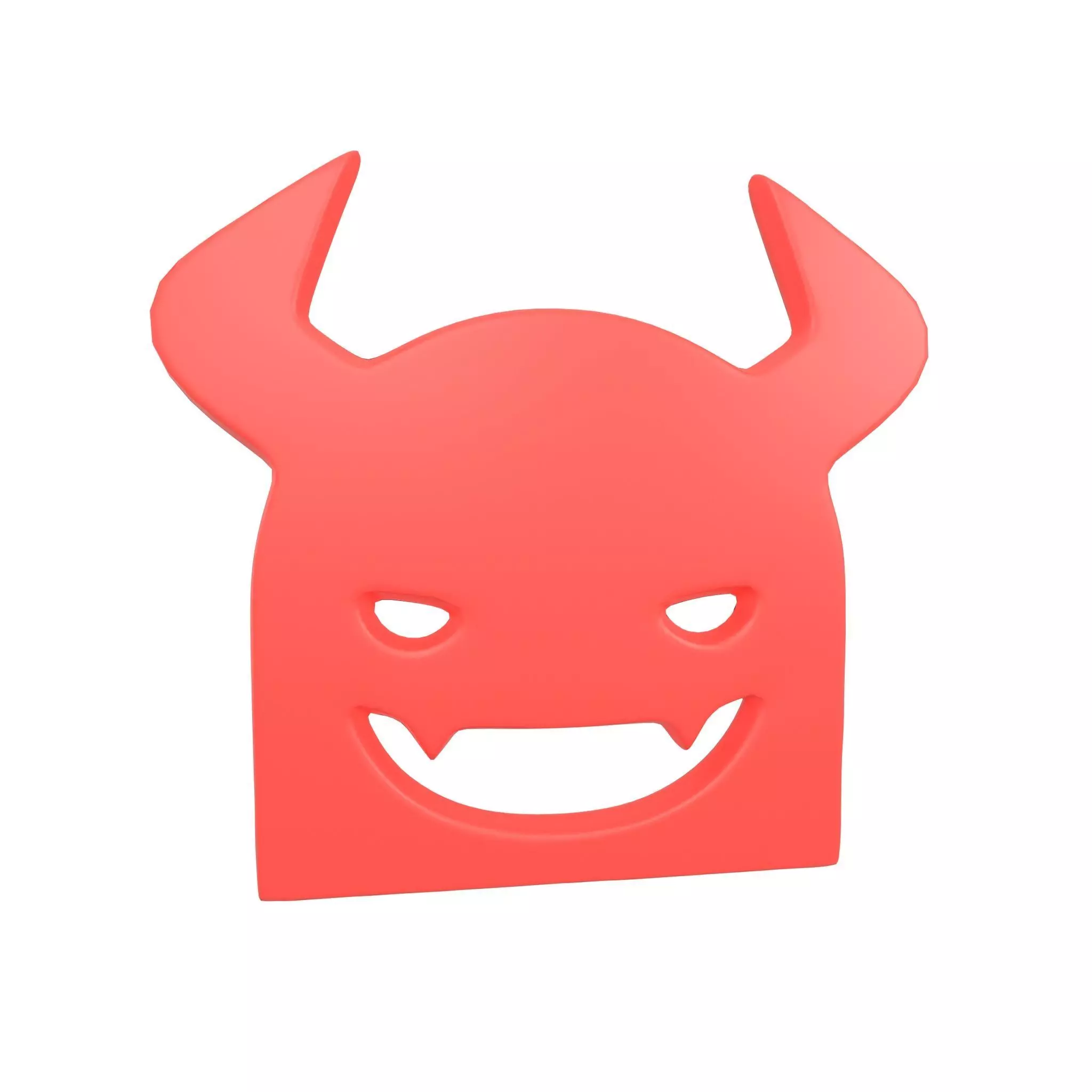 Angry Face with Horns Symbol V1 003 Low-poly 3D model_0