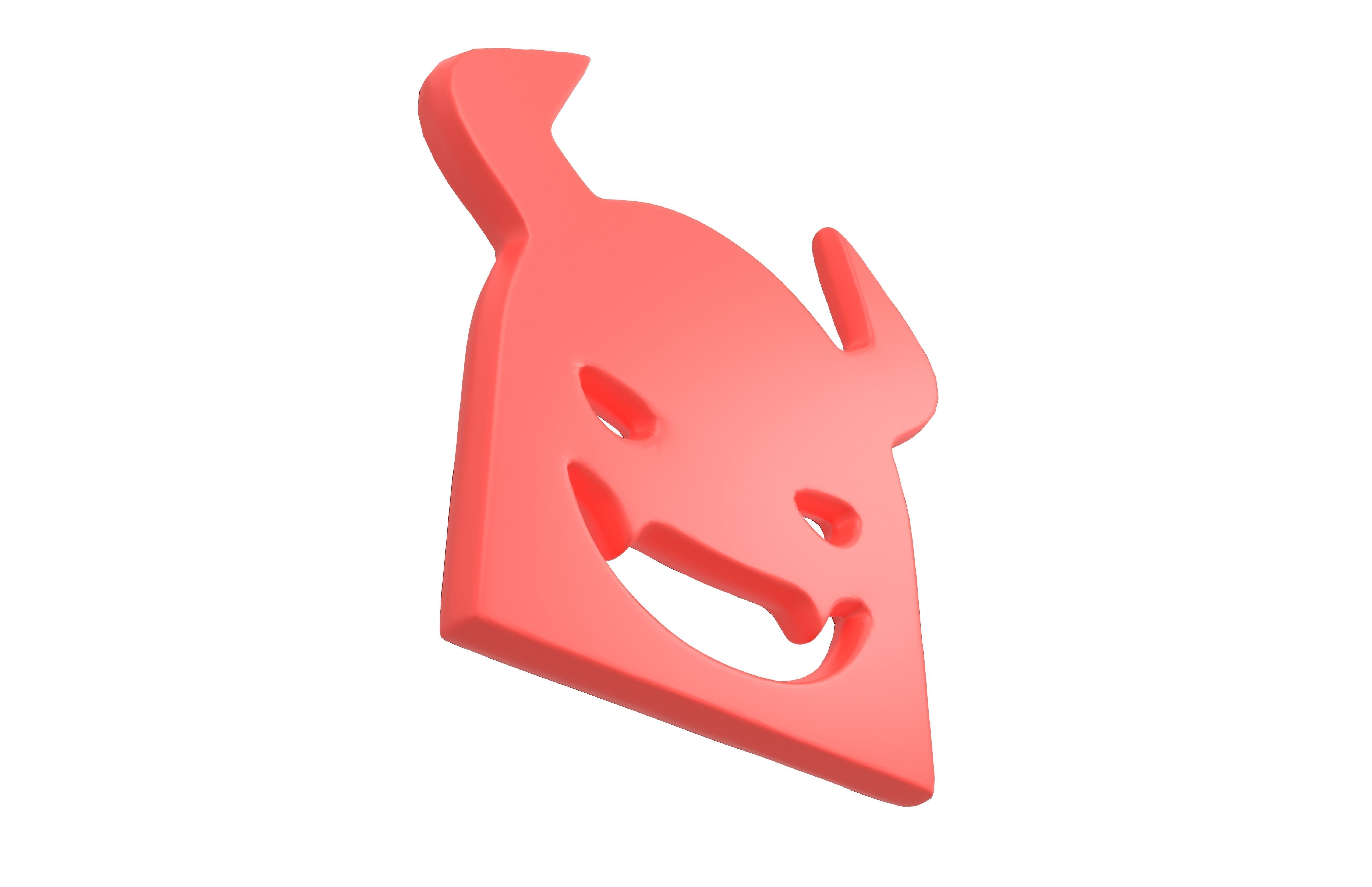 Angry Face with Horns Symbol V1 003 Low-poly 3D model_3