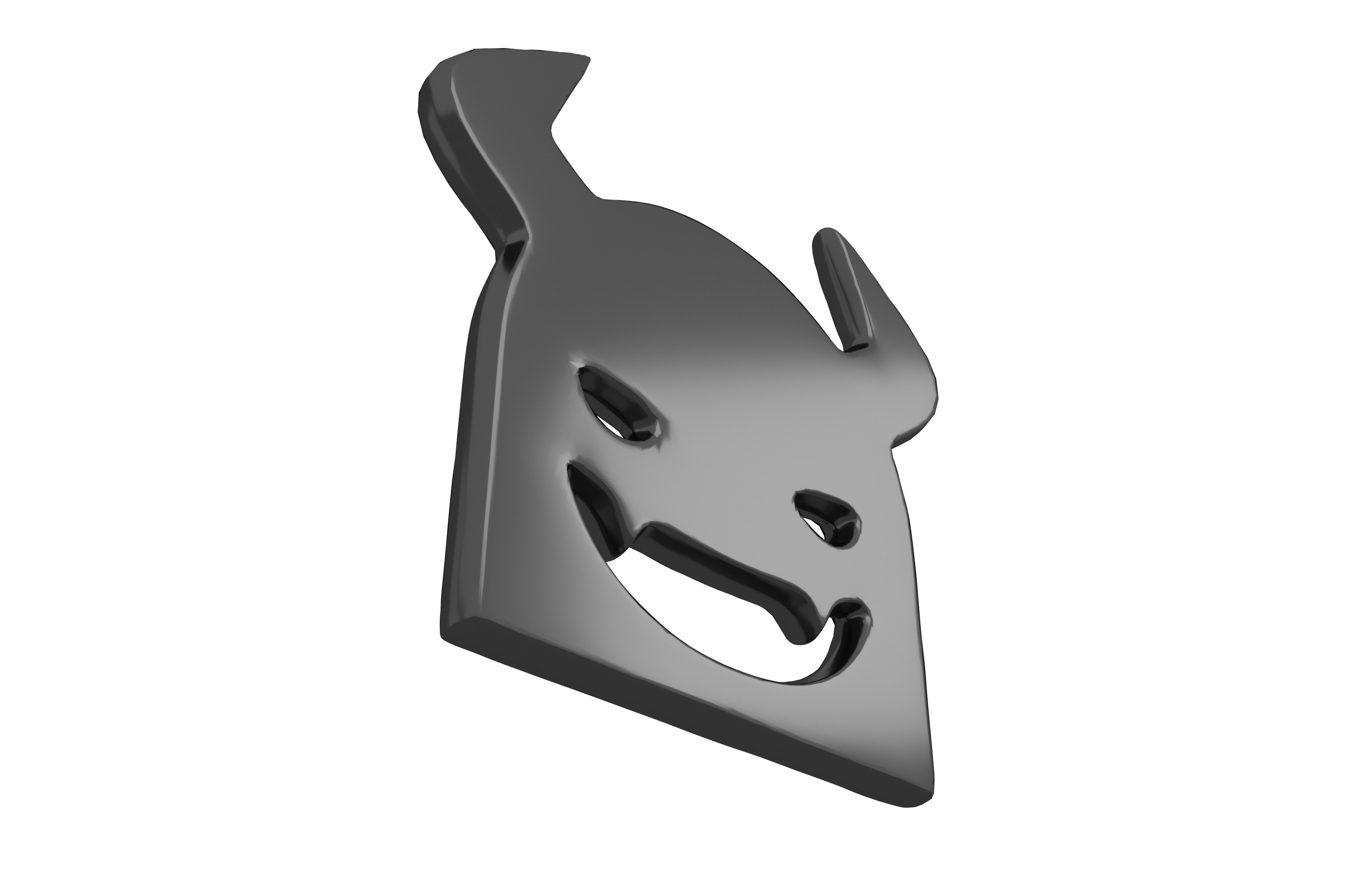 Angry Face with Horns Symbol V1 005 Low-poly 3D model_3
