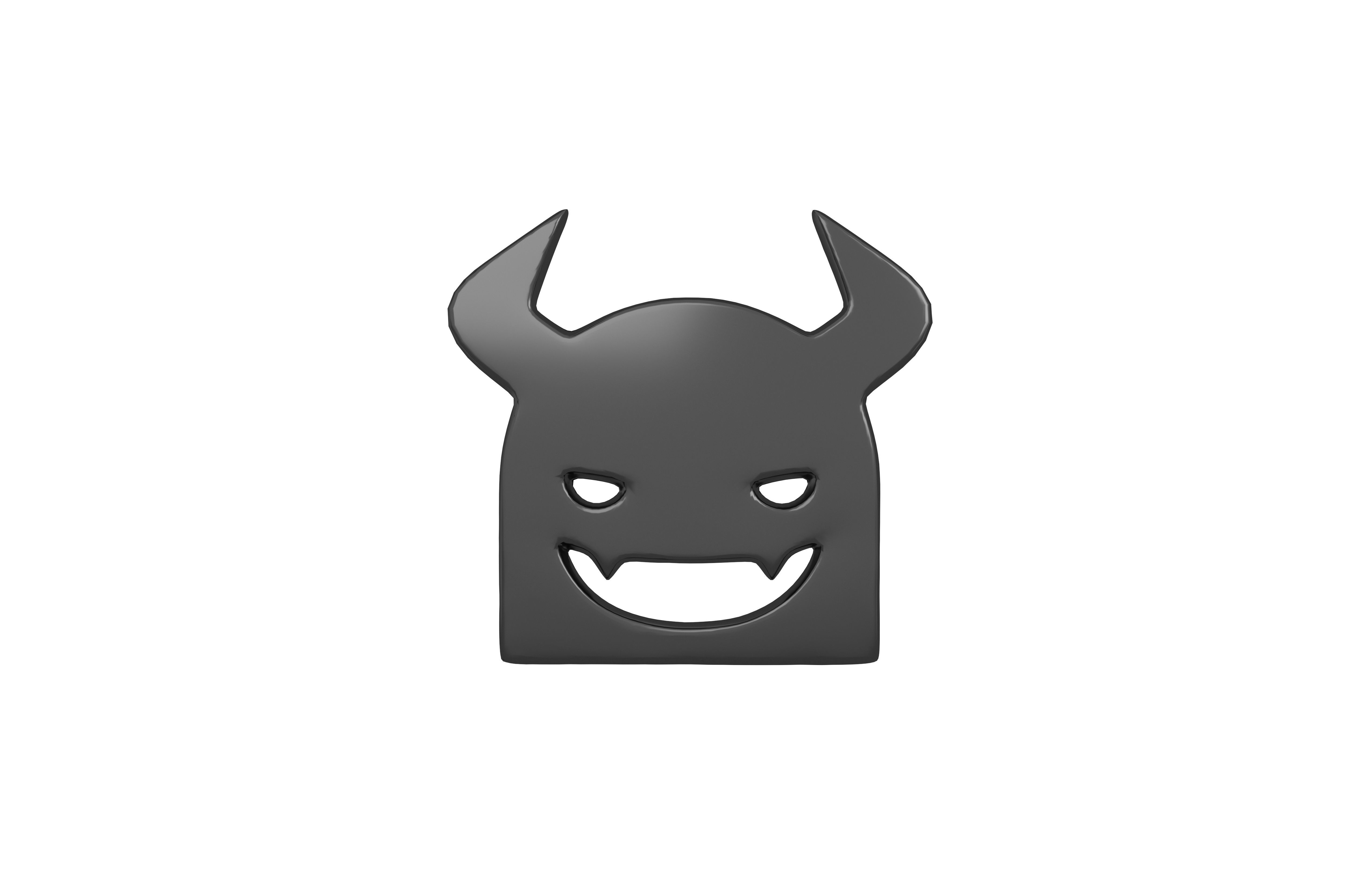 Angry Face with Horns Symbol V1 005 Low-poly 3D model_1