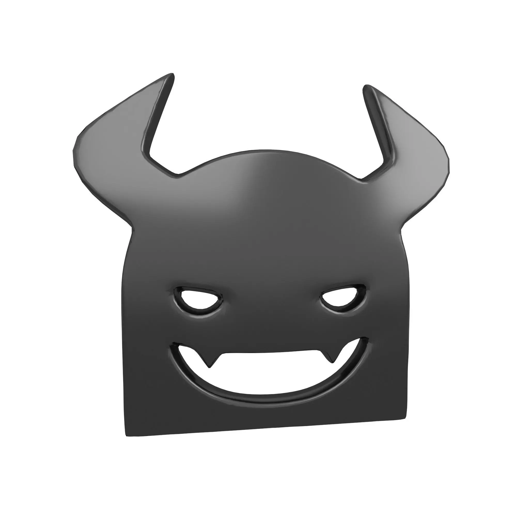 Angry Face with Horns Symbol V1 005 Low-poly 3D model_0