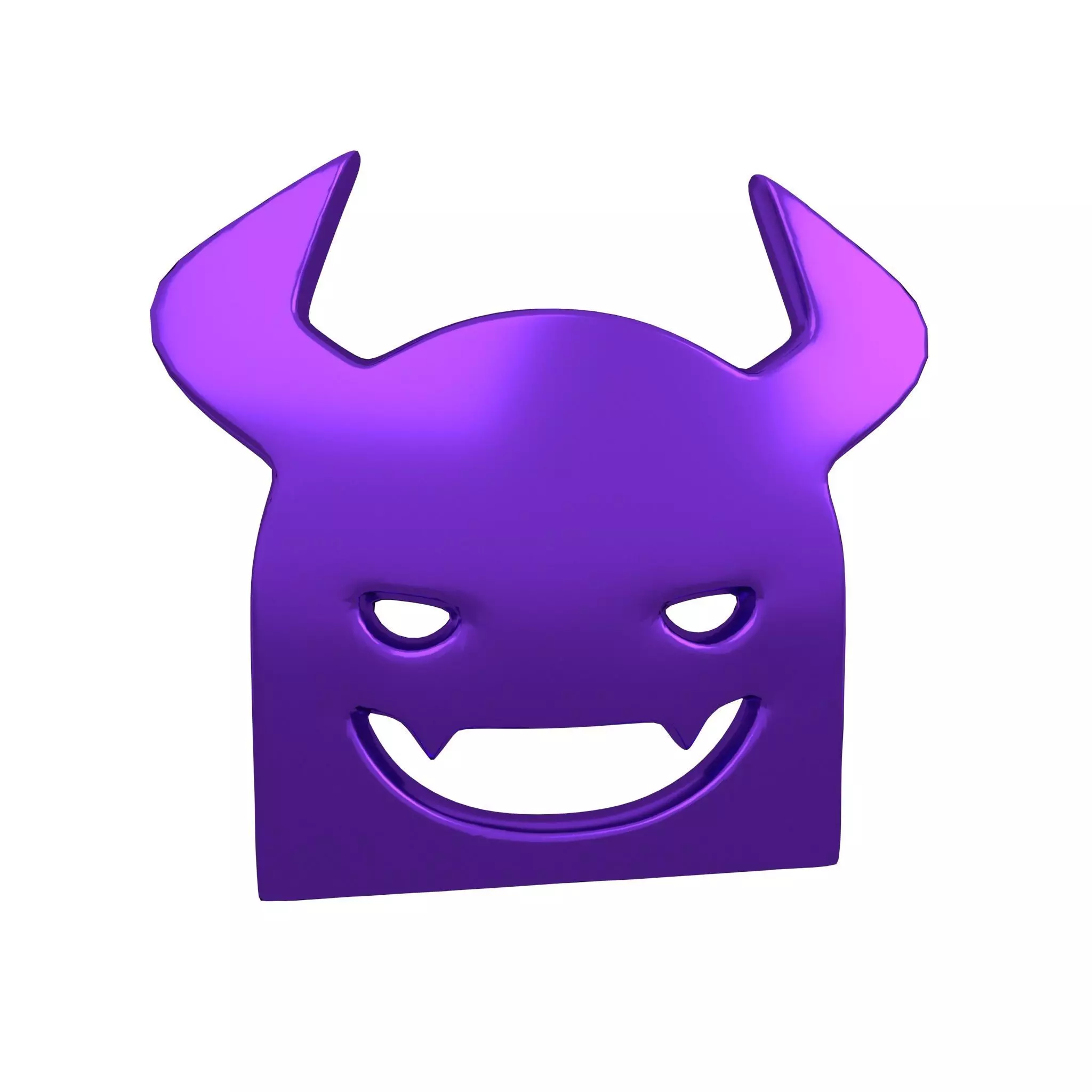 Angry Face with Horns Symbol V1 006 Low-poly 3D model_0