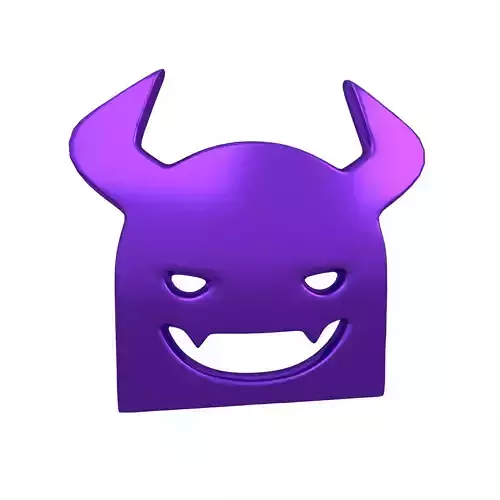 Angry Face with Horns Symbol V1 006 Low-poly 3D model