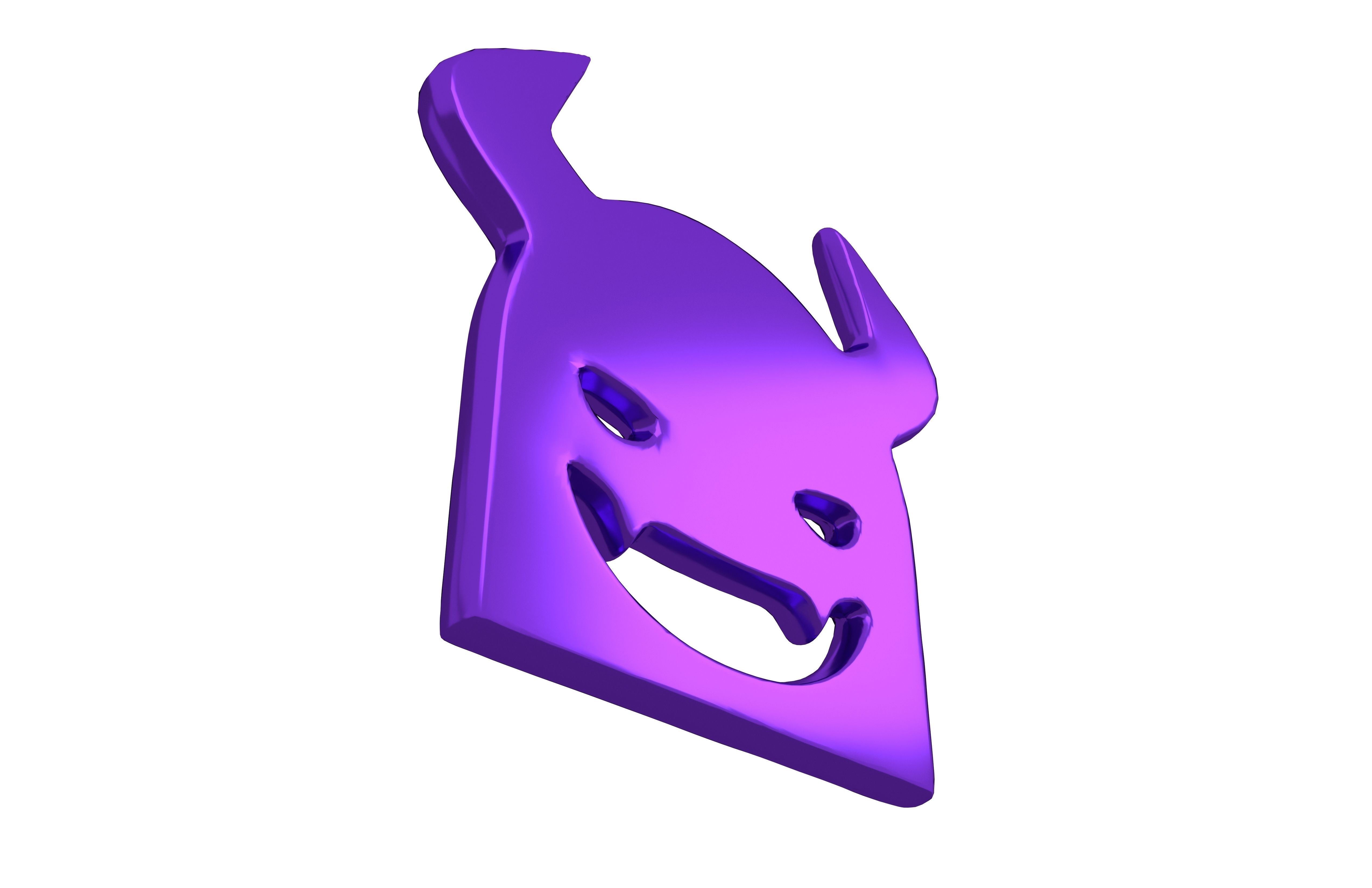 Angry Face with Horns Symbol V1 006 Low-poly 3D model_3