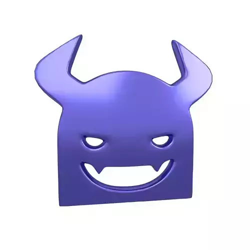 Angry Face with Horns Symbol V1 008