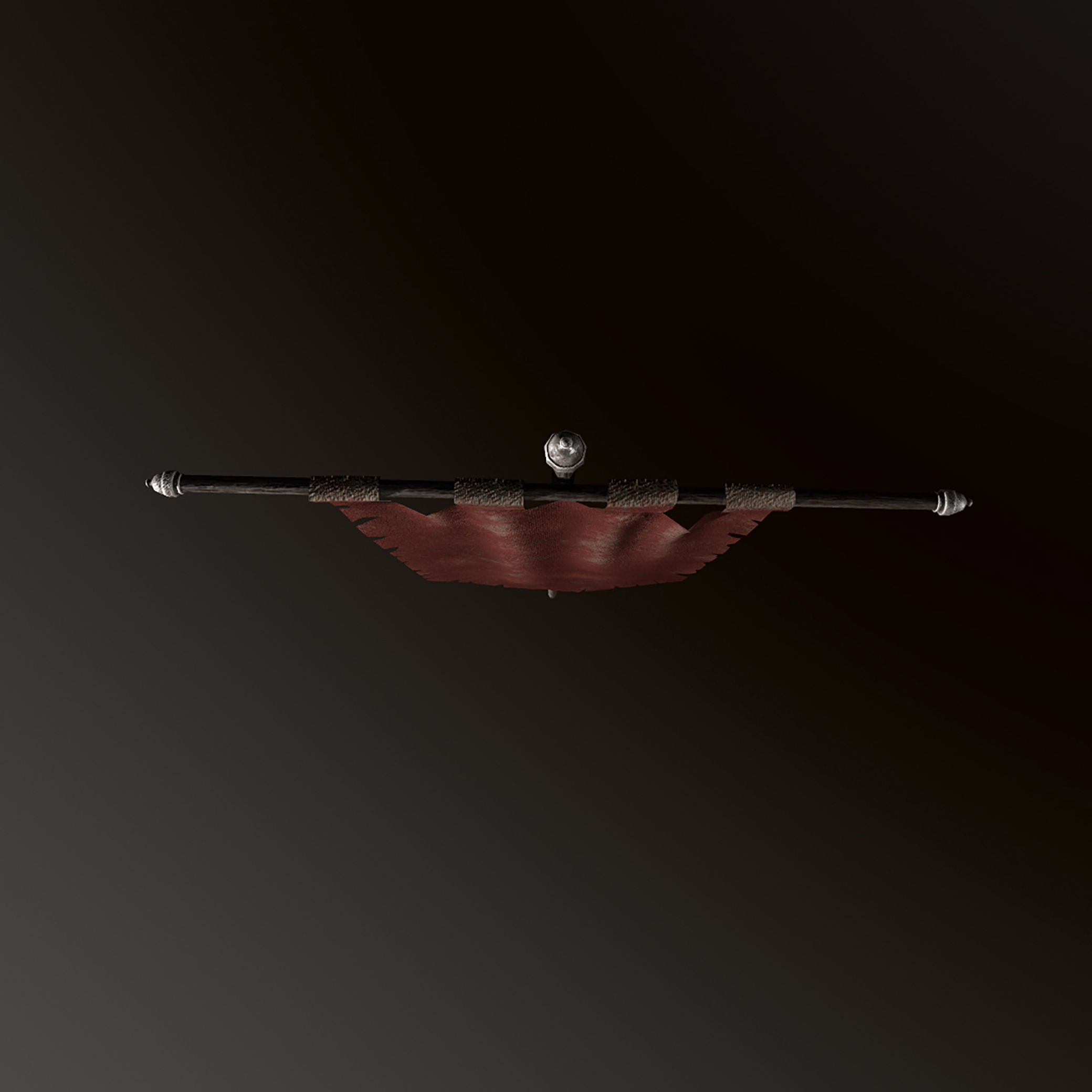  Ancient Torn Flag Low-poly 3D model_4