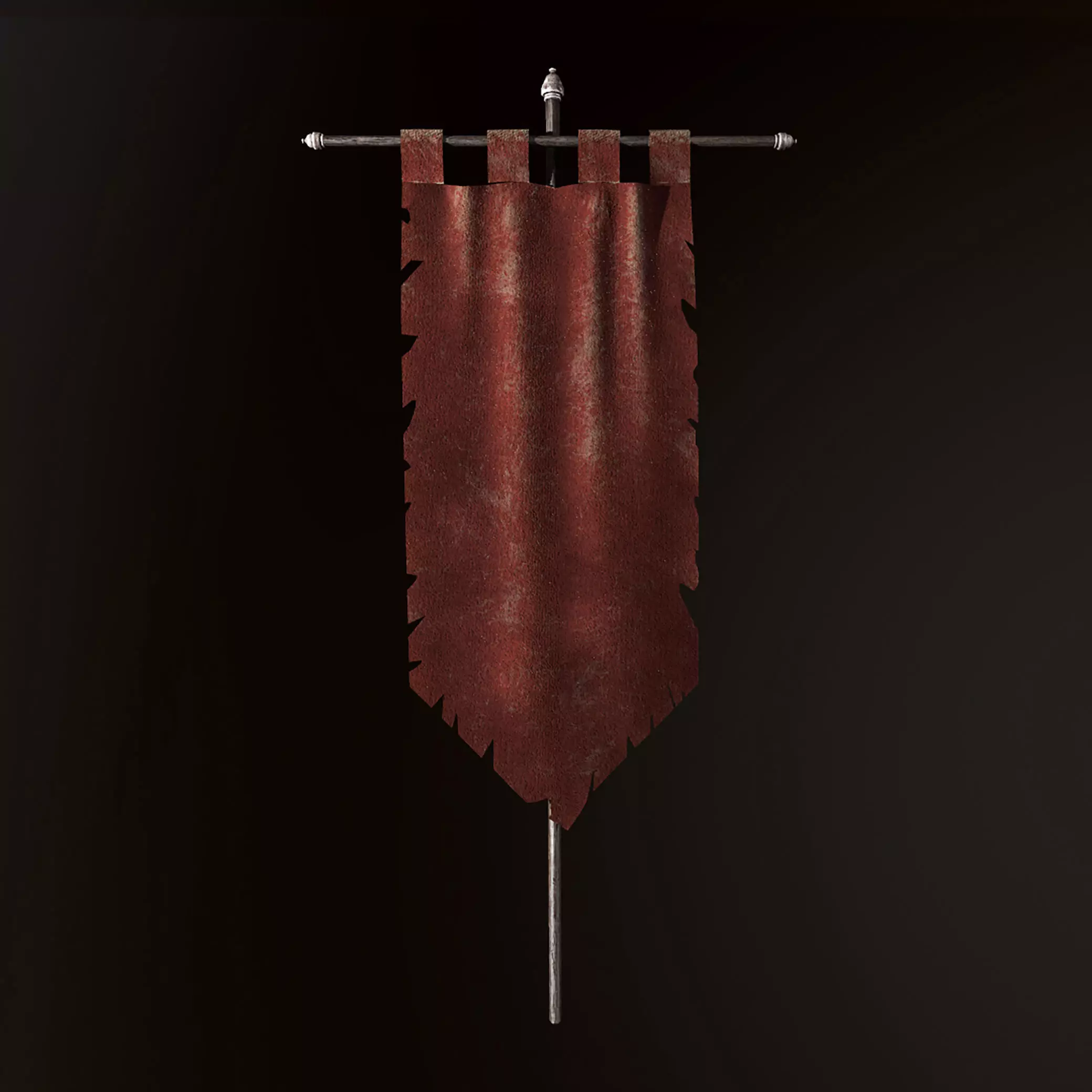  Ancient Torn Flag Low-poly 3D model_0