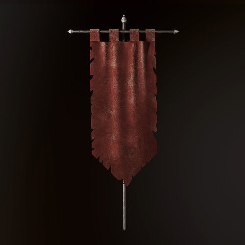  Ancient Torn Flag Low-poly 3D model