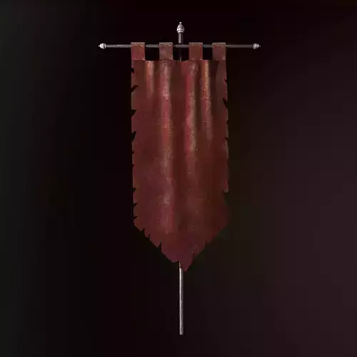  Ancient Torn Flag Low-poly 3D model