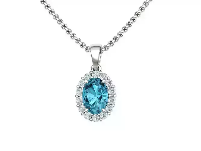 Oval Diana Pendant 7mmx5mm Stone 3dmodel 3D print model