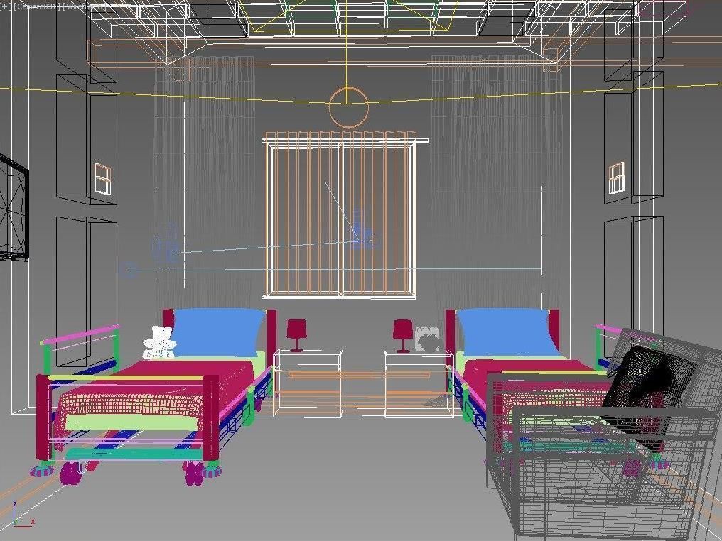 Double ward in the hospital 3D model_4