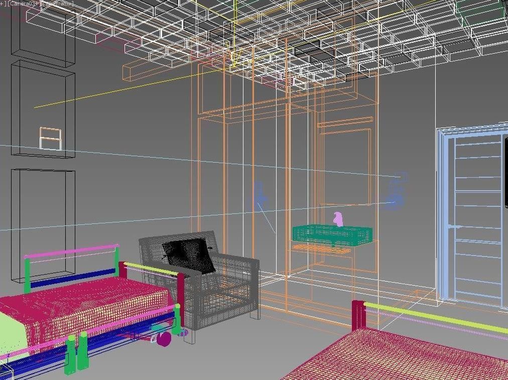 Double ward in the hospital 3D model_7