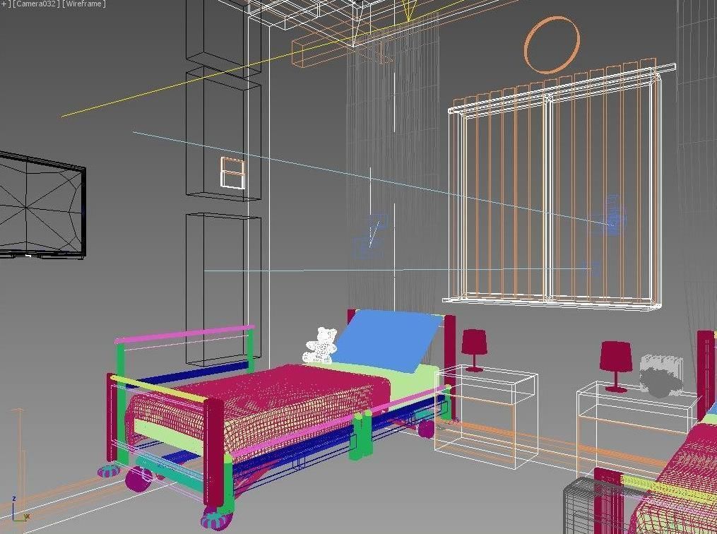 Double ward in the hospital 3D model_5
