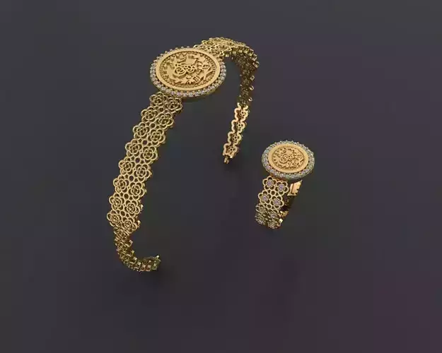 GC GOLD M0091- OTTOMANS  Diamond gold set 