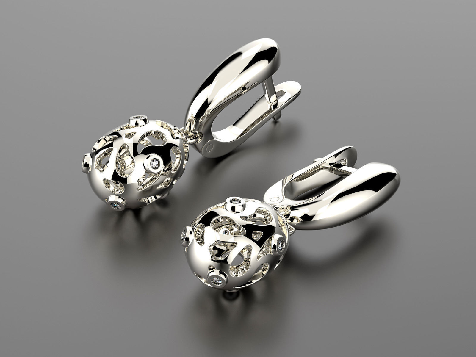 Easter eggs collection earrings set 7 with gems 0140 3D print model_1