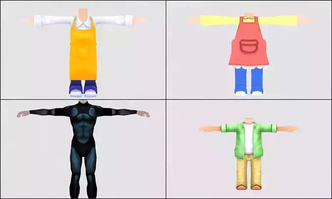 Cartoon - Characters 3 Low-poly 3D model
