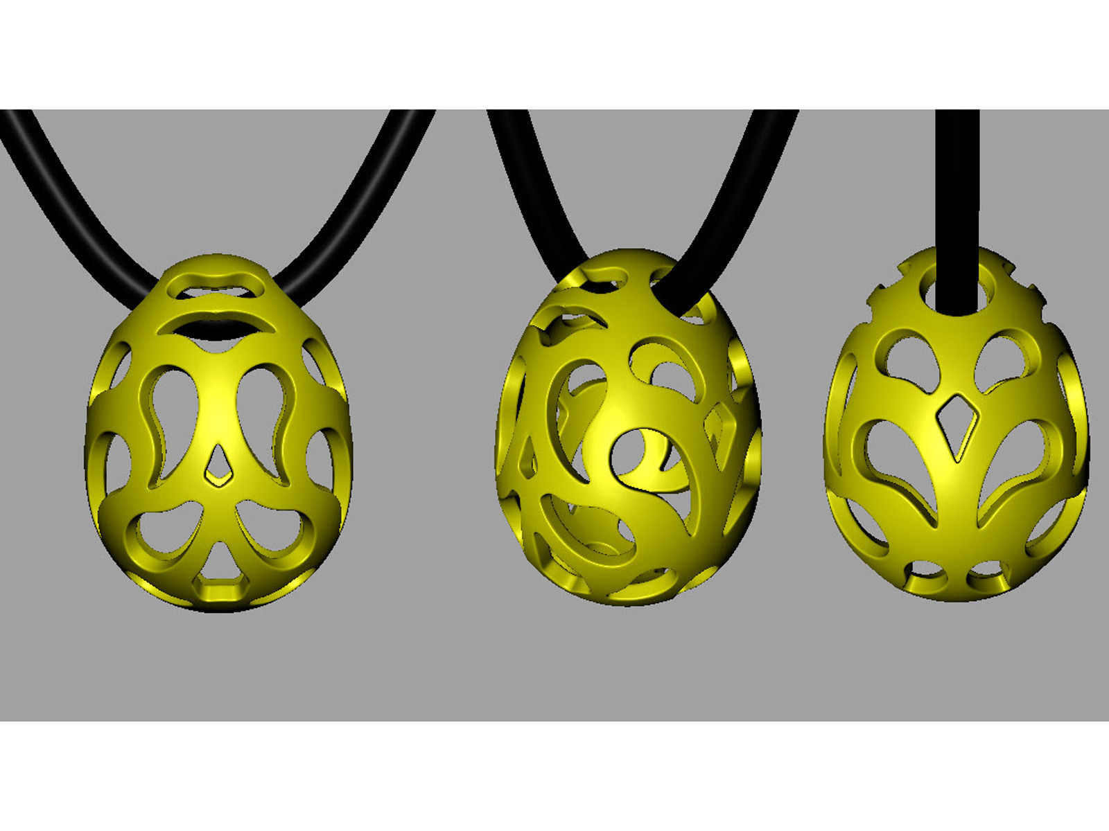 Easter eggs collection pedant set 7 hollow 0140 3D print model_6