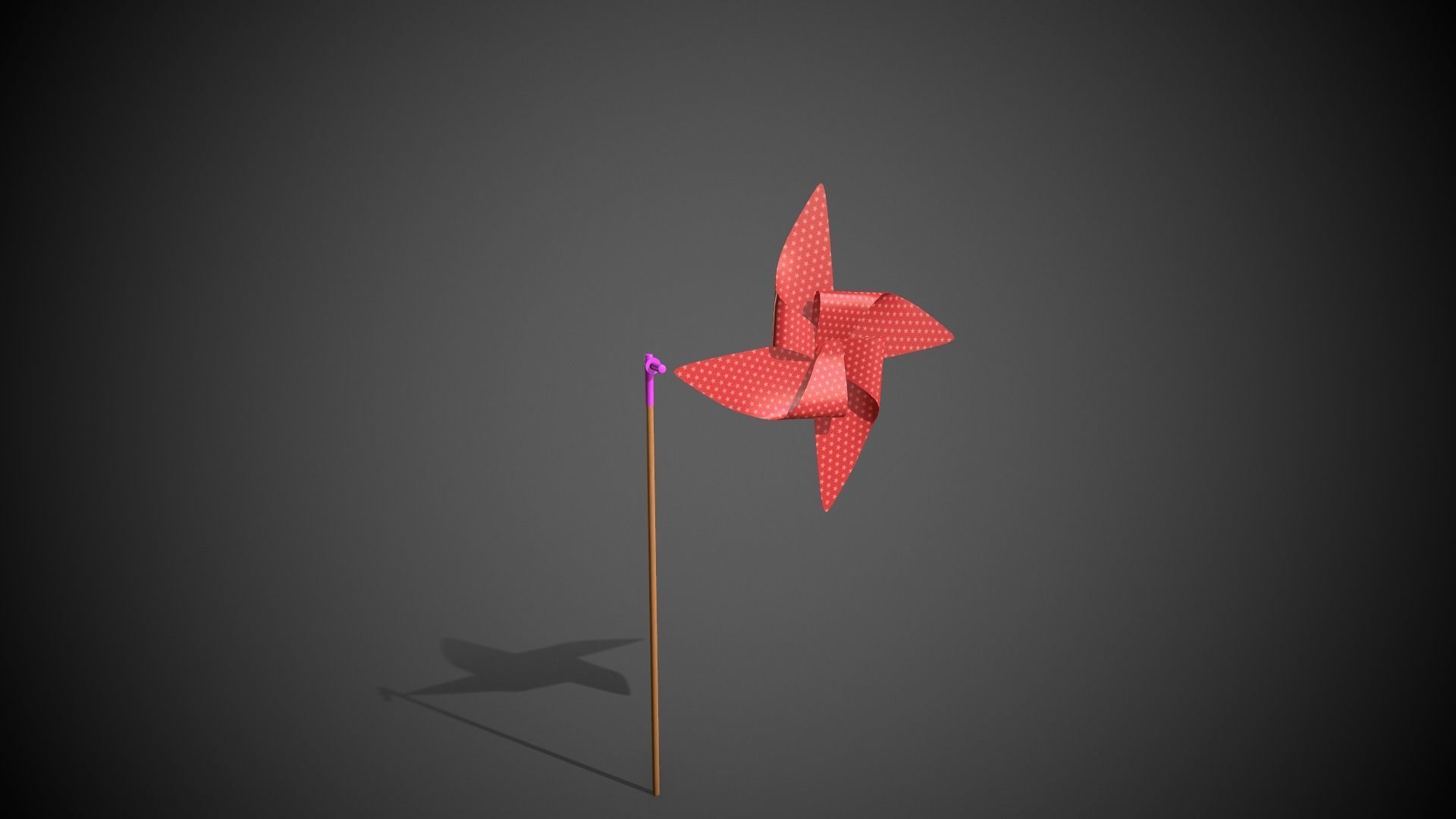 Colored Pinwheel Low-poly 3D model_10