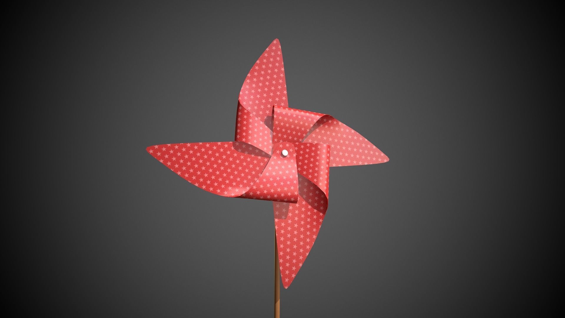 Colored Pinwheel Low-poly 3D model_1