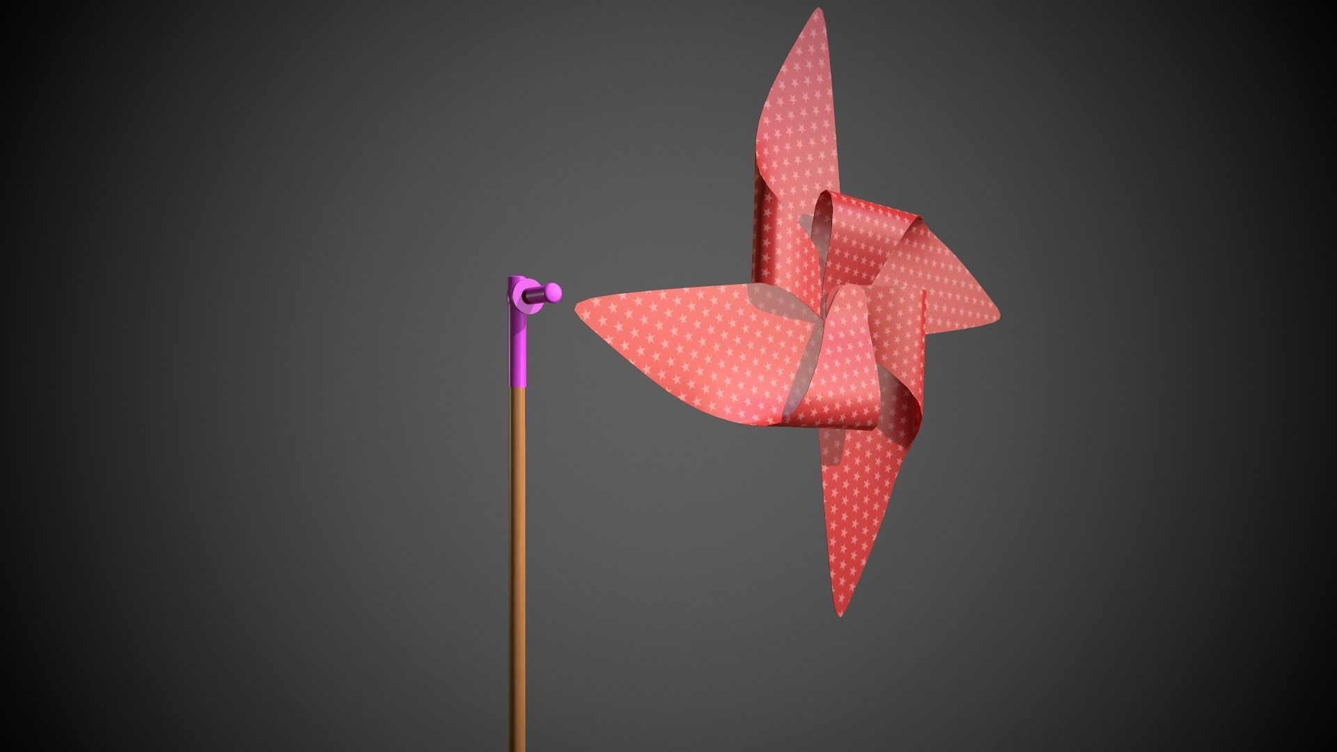 Colored Pinwheel Low-poly 3D model_9