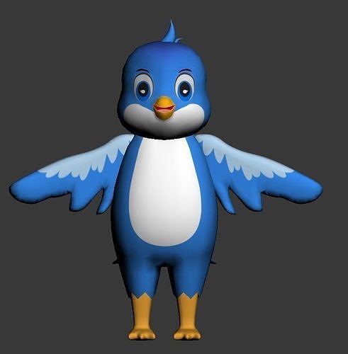 cartoon Bird Low-poly 3D model Low-poly 3D model