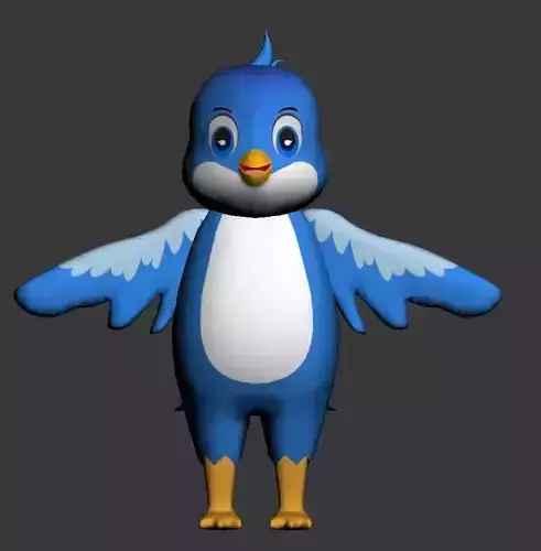 cartoon Bird Low-poly 3D model Low-poly 3D model