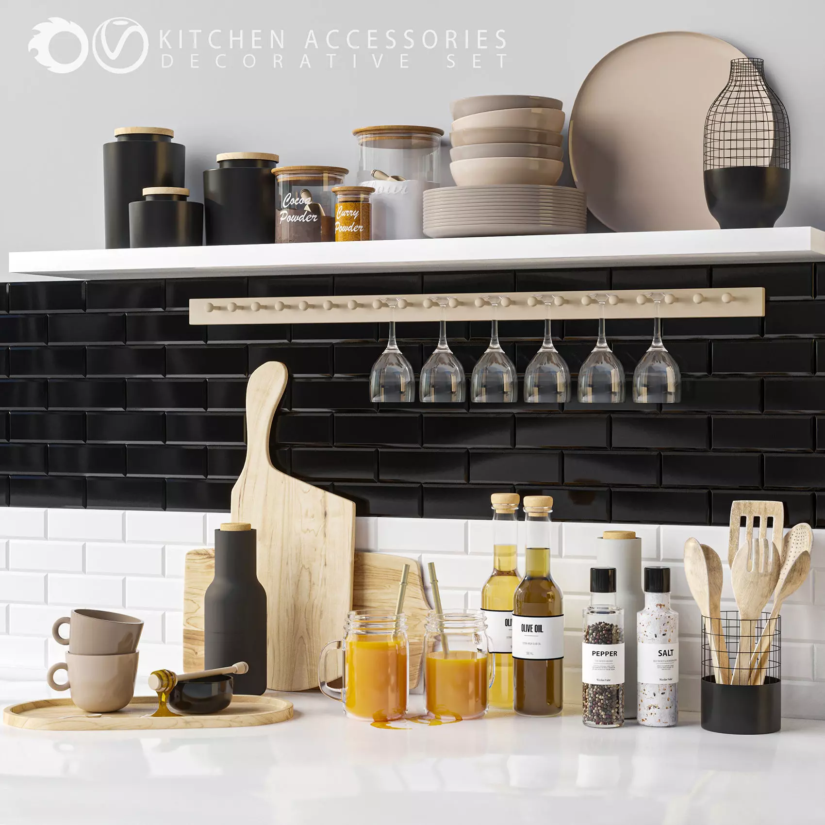 kitchen accessories 3D model
