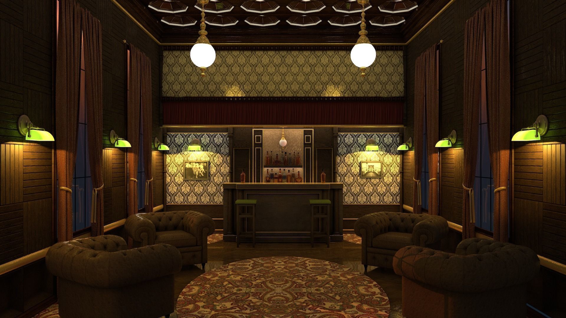 Vintage Speakeasy Pub 3D model_7