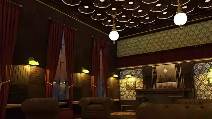 Vintage Speakeasy Pub 3D model
