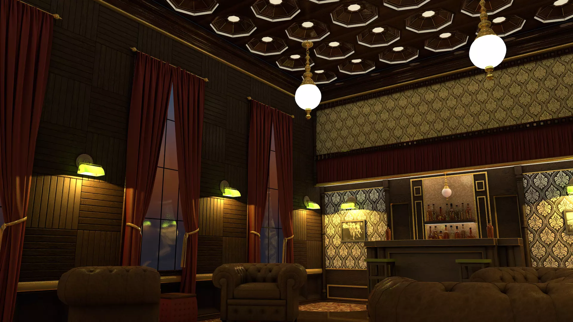 Vintage Speakeasy Pub 3D model_0