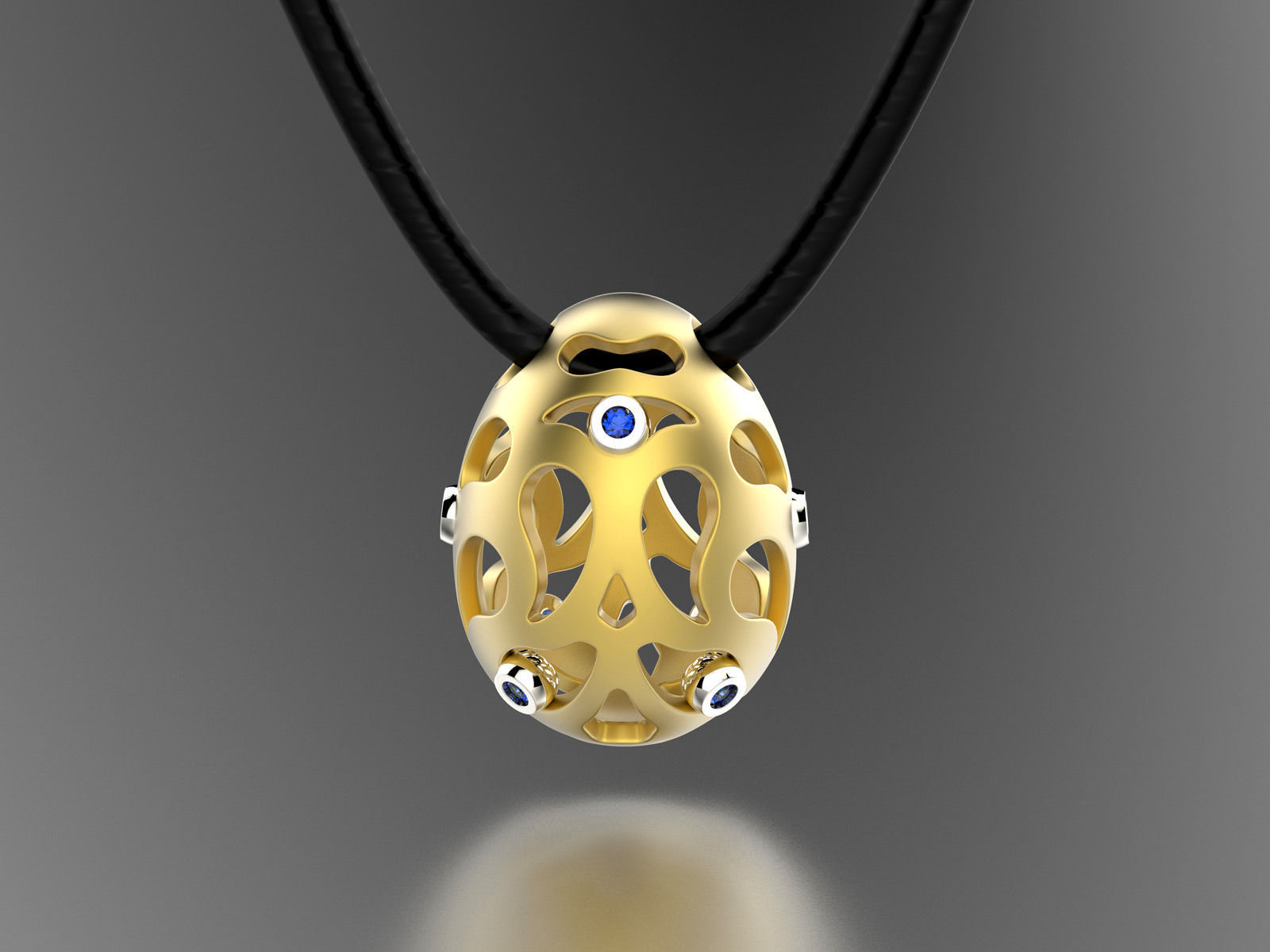 Easter eggs collection pedant set 7 with gems 0140 3D print model_4