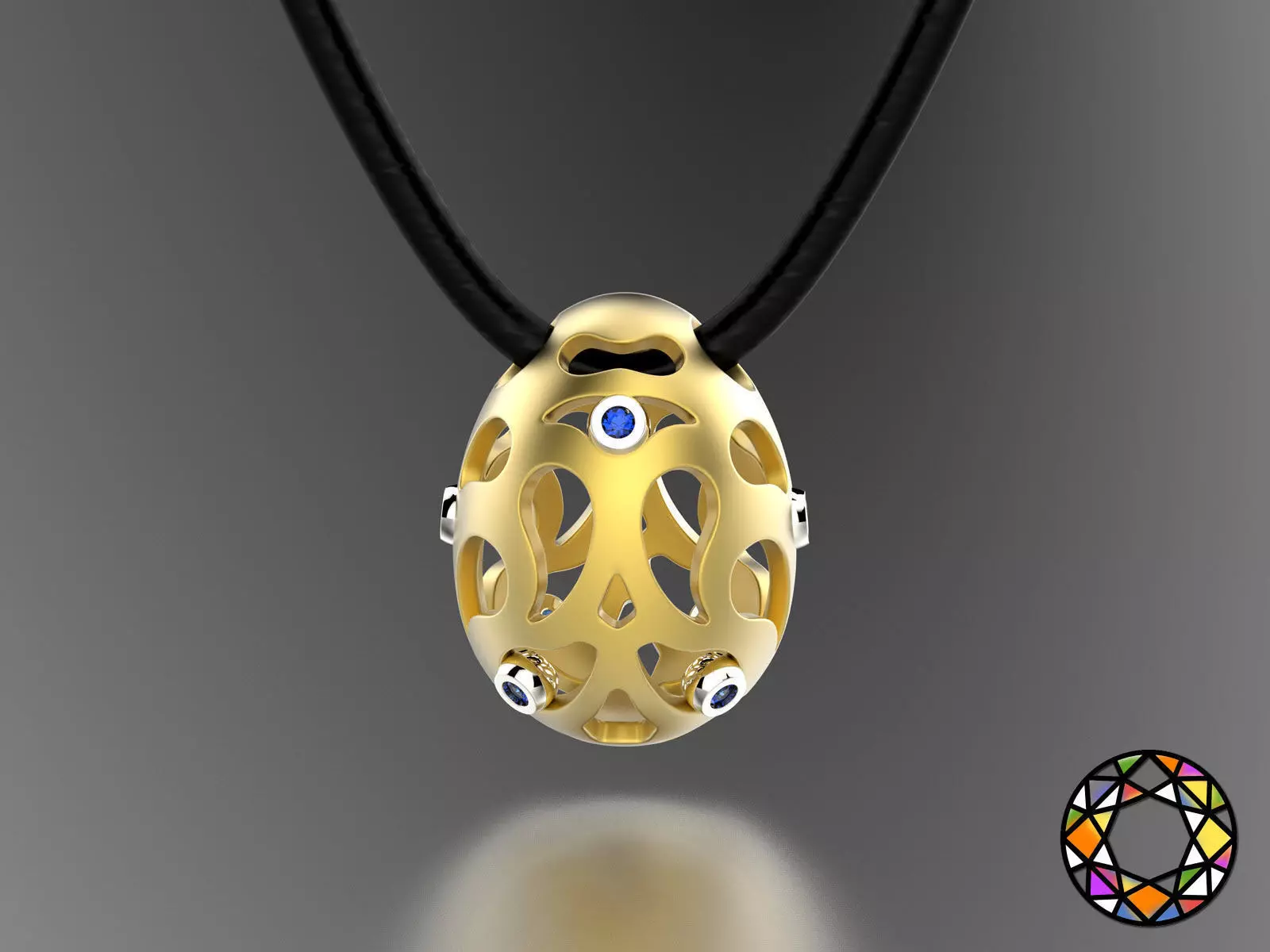 Easter eggs collection pedant set 7 with gems 0140 3D print model_0