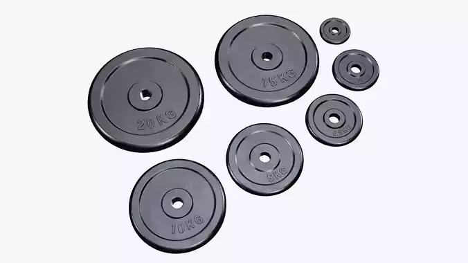 Set of barbell weight plates 