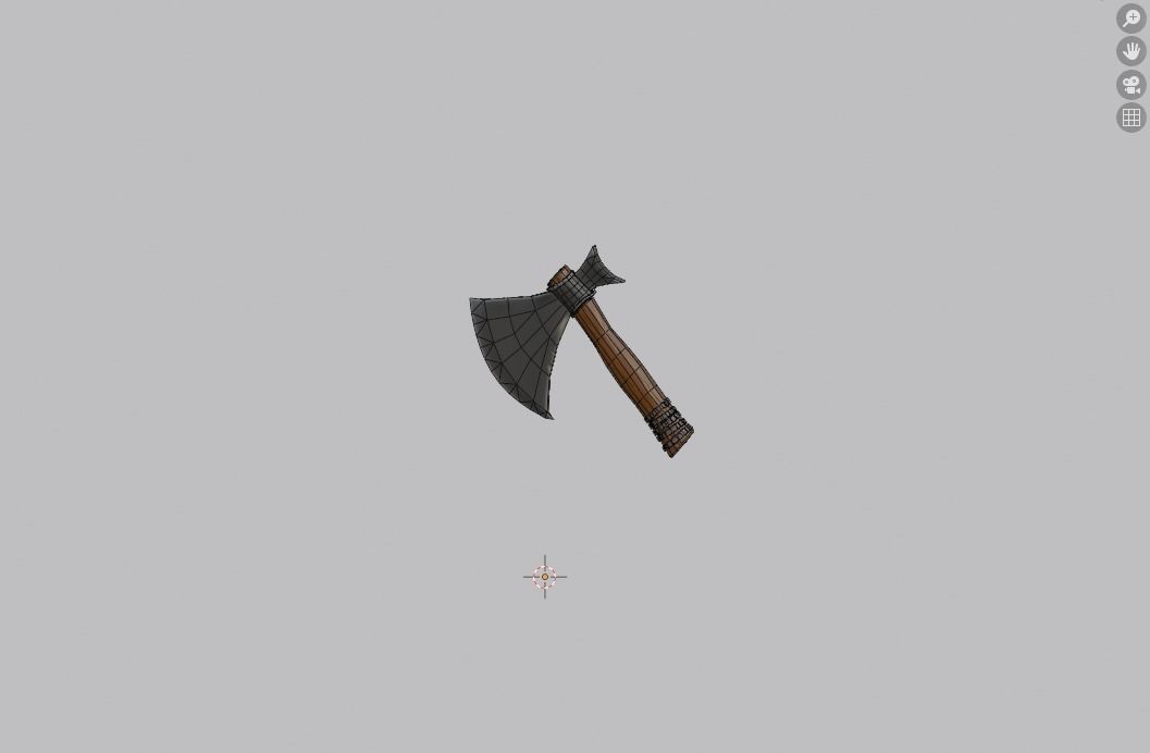 Med Poly Stylized Fantasy lvl 1 Axe Free low-poly 3D model_1