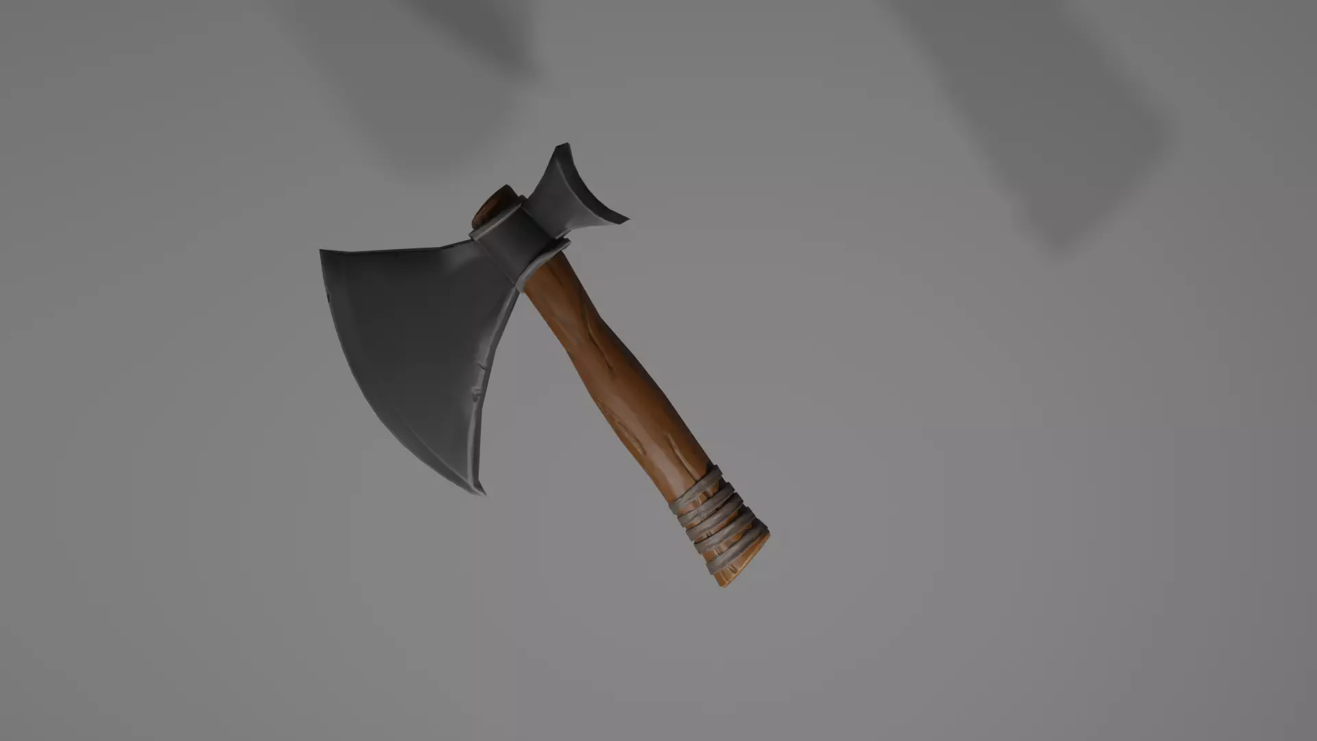 Med Poly Stylized Fantasy lvl 1 Axe Free low-poly 3D model_0