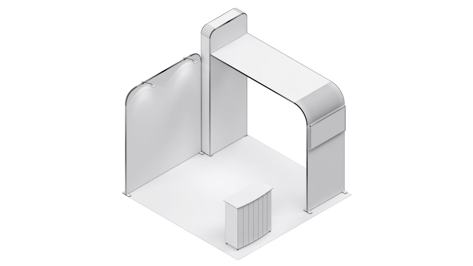 Exhibition booth 10x10ft 3DM016 3D model_8